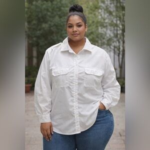 Vintage Tilley Endurables White Utility Button-Up | Made in 🇨🇦 | 2X size